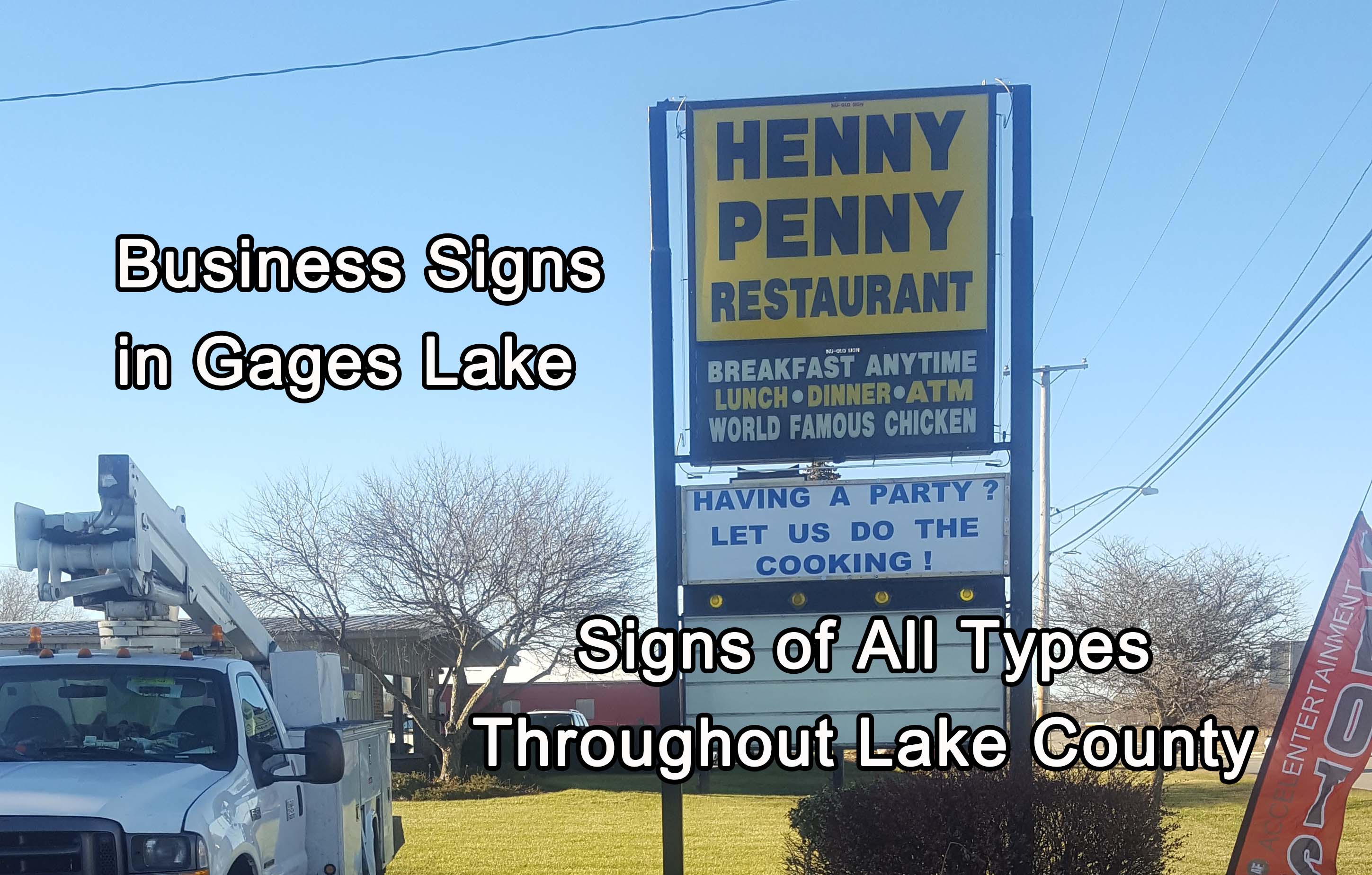 Signs in Gages Lake