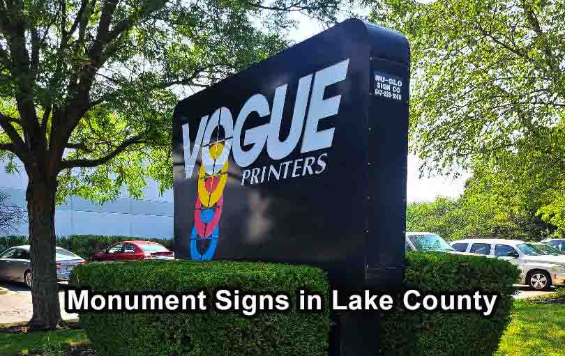 Monument signs in Lake County